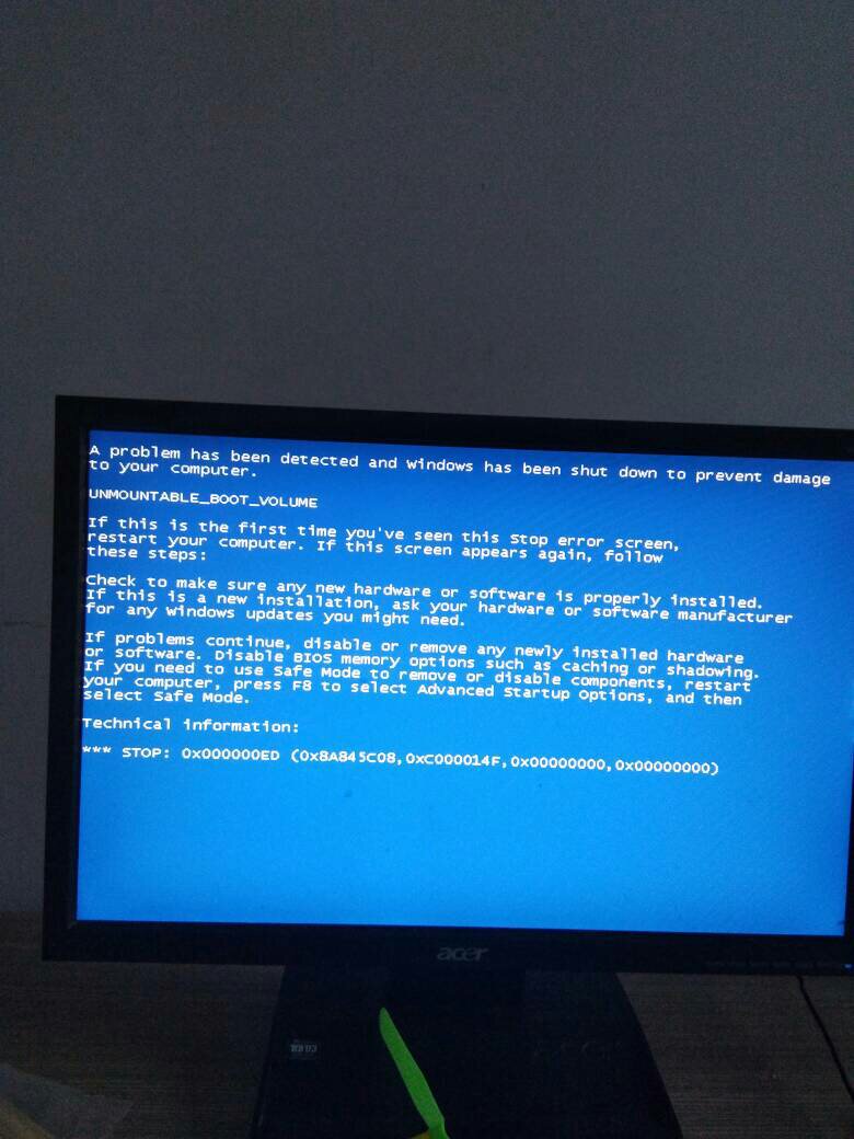 电脑蓝屏代码0x024