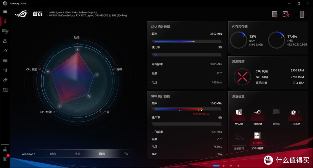 幻15 2021 款电脑3070自用报告