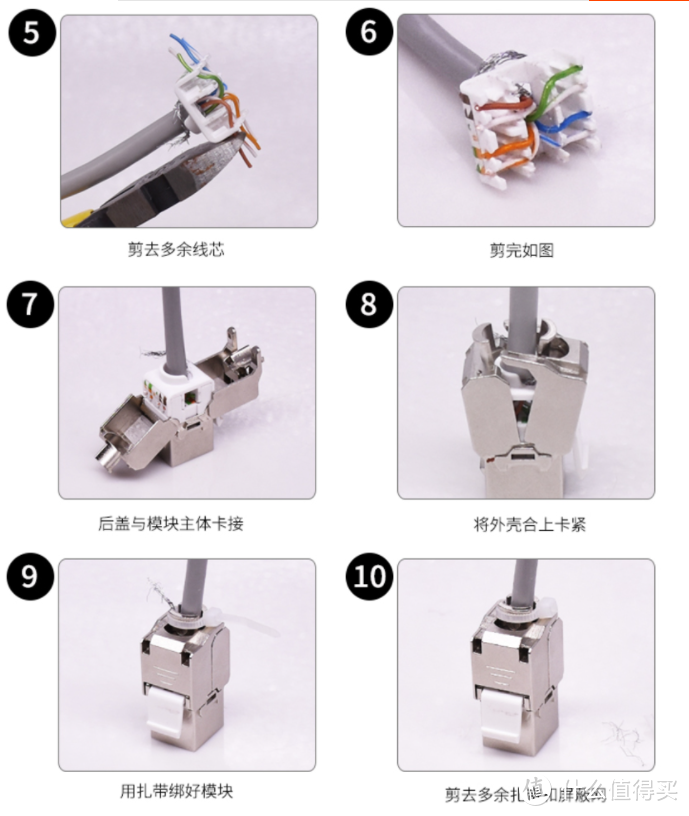 网线屏蔽层与模块金属外壳压紧