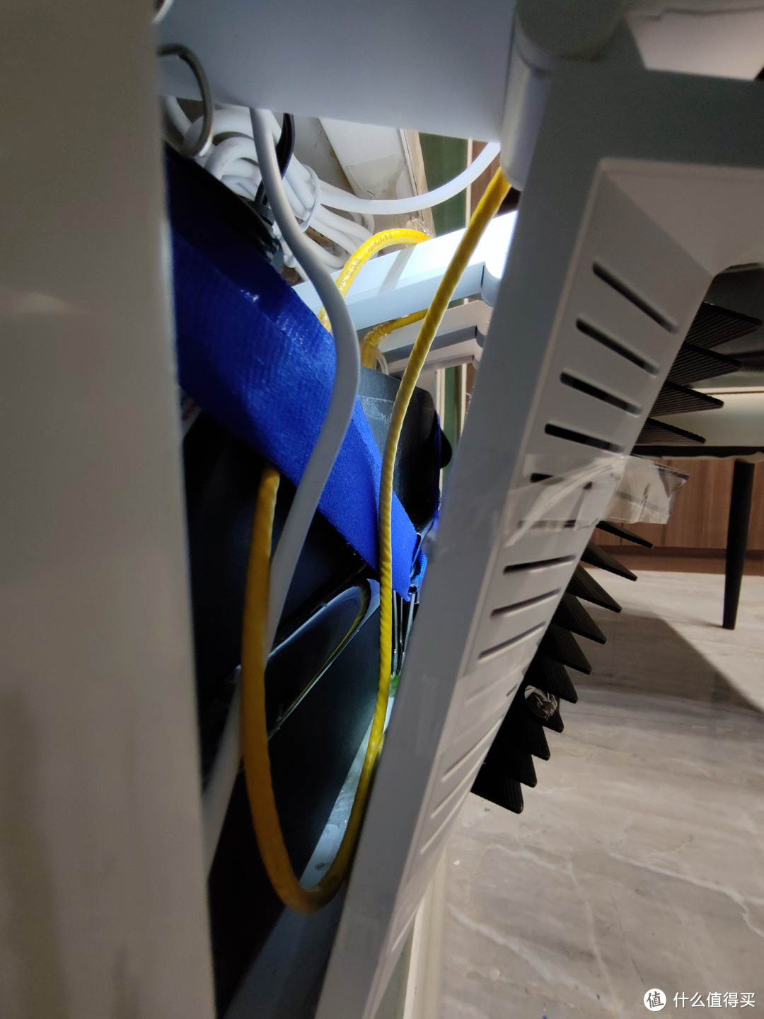 灯猫和路由器被长尾片隔开