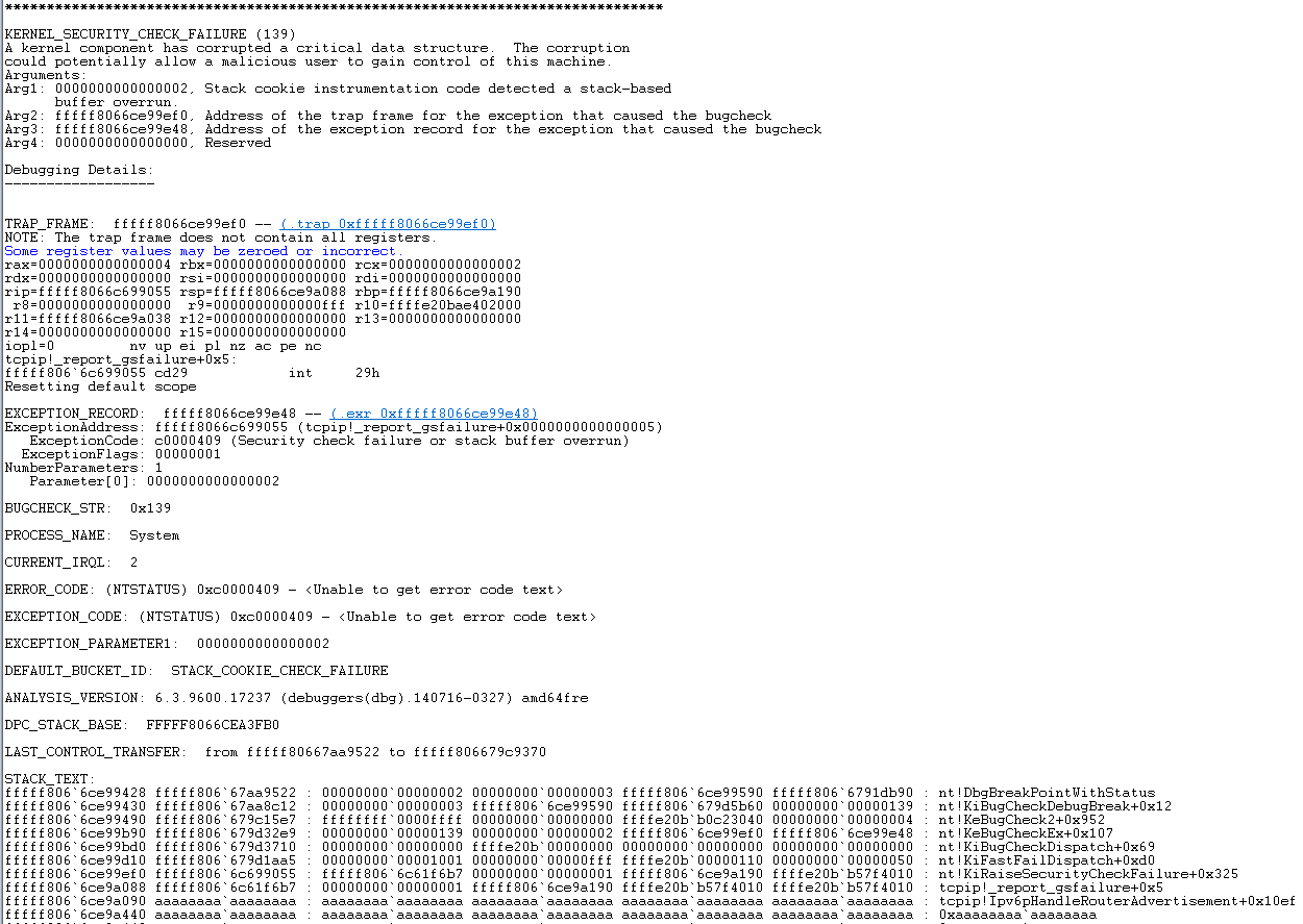 Windows TCP/IP远程执行代码错误分析