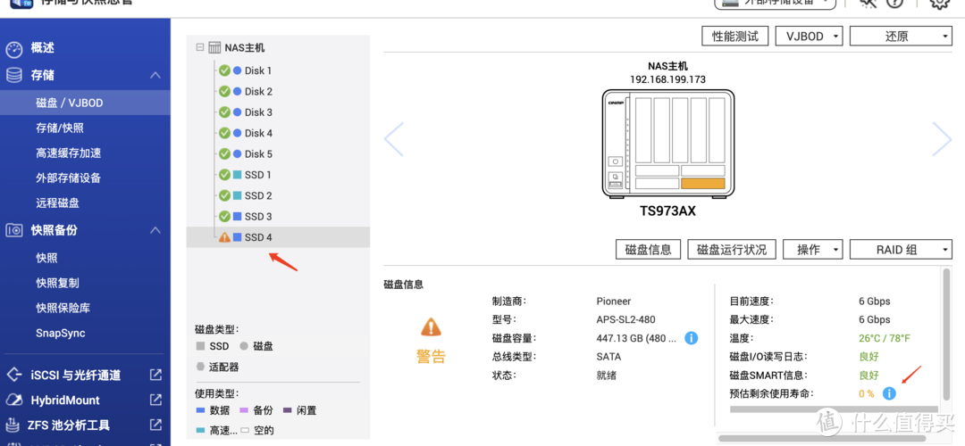 威联通NAS 系统盘 SSD 寿命到期更换体验，2 年后还退了全款