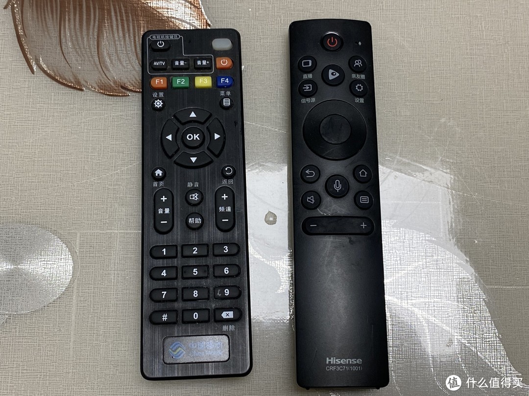 上方的框遥控器在左边。 Hizbulvish 遥控器在右边。