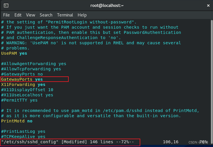 centos-sshd-gatewayports