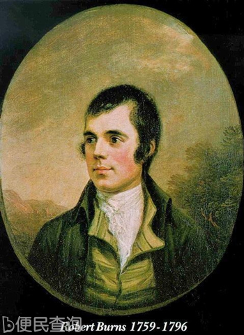 苏格兰诗人罗伯特·彭斯逝世