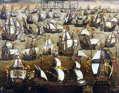 西班牙无敌舰队在英吉利海峡被英国海军击败