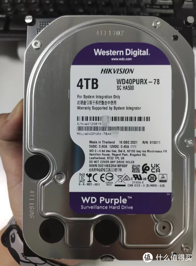 海康标识,硬盘驱动模型wd40purx-78(scha500)认为后缀 purx是一个垂直