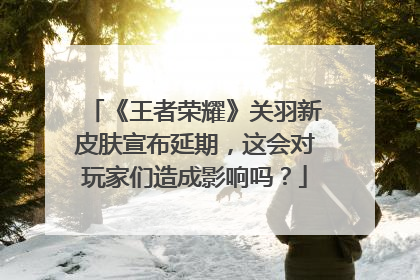 《王者荣耀》关羽新皮肤宣布延期,这会对玩家们造成影响吗?