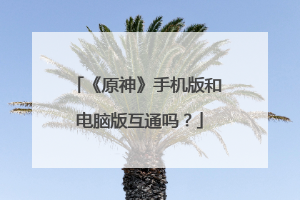 《原神》手机版和电脑版互通吗?