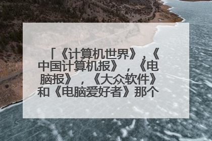 《计算机世界》,《中国计算机报》，《电脑报》，《大众软件》和《电脑爱好者》那个报刊更好？