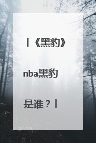 《黑豹》nba黑豹是谁？