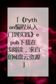 《Python编程从入门到实践》epub下载在线阅读，求百度网盘云资源
