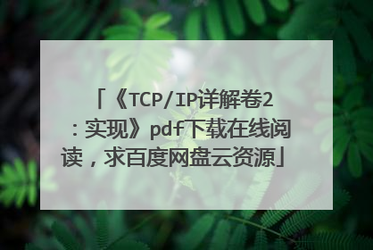 《TCP/IP详解卷2：实现》pdf下载在线阅读，求百度网盘云资源