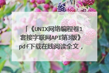 《UNIX网络编程卷1套接字联网API第3版》pdf下载在线阅读全文,求百度网盘云资源