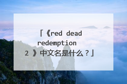《red dead redemption 2 》中文名是什么?