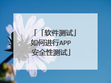 「软件测试」如何进行APP安全性测试