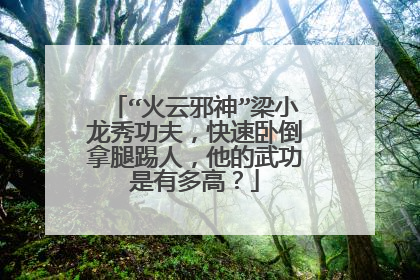“火云邪神”梁小龙秀功夫,快速卧倒拿腿踢人,他的武功是有多高?