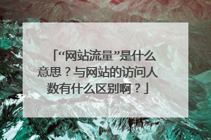 “网站流量”是什么意思?与网站的访问人数有什么区别啊?