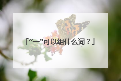 “一”可以组什么词？