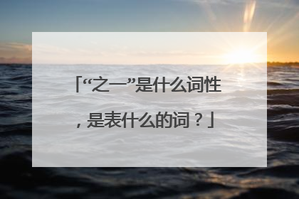 “之一”是什么词性，是表什么的词？