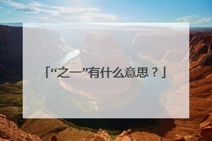 “之一”有什么意思？