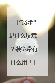 “宽带”是什么玩意？装宽带有什么用！