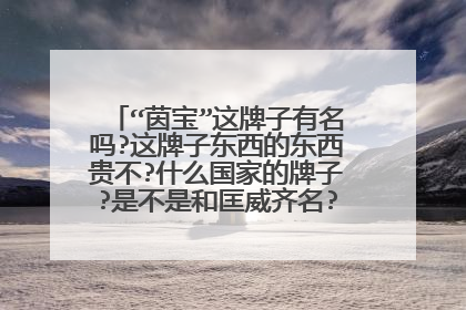 “茵宝”这牌子有名吗?这牌子东西的东西贵不?什么国家的牌子?是不是和匡威齐名?麻烦介绍下