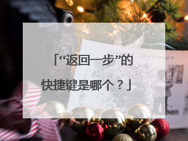 “返回一步”的快捷键是哪个？