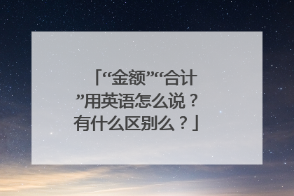 “金额”“合计”用英语怎么说？有什么区别么？