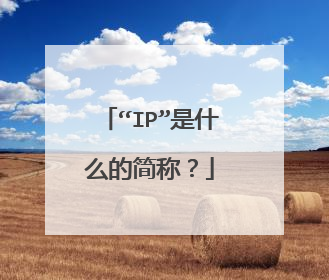 “IP”是什么的简称？