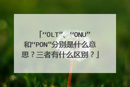 “OLT”、“ONU”和“PON”分别是什么意思？三者有什么区别？