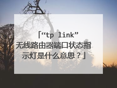“tp link”无线路由器端口状态指示灯是什么意思?