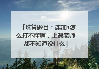 珠算题目:连加1怎么打不懂啊,上课老师都不知道说什么