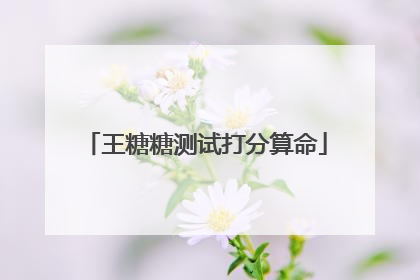 王糖糖测试打分算命