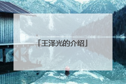 王泽光的介绍