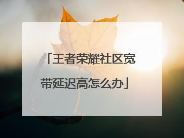 王者荣耀社区宽带延迟高怎么办