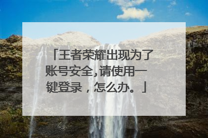 王者荣耀出现为了账号安全,请使用一键登录,怎么办。