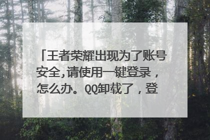 王者荣耀出现为了账号安全,请使用一键登录,怎么办。QQ卸载了,登录朋友的号,为什么登不上,一直提示