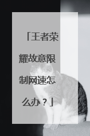 王者荣耀故意限制网速怎么办?