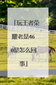 玩王者荣耀老是460是怎么回事