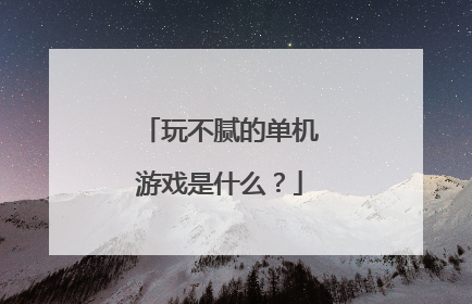 玩不腻的单机游戏是什么?
