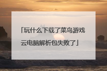玩什么下载了菜鸟游戏云电脑解析包失败了