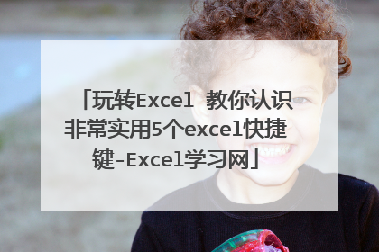 玩转Excel 教你认识非常实用5个excel快捷键-Excel学习网