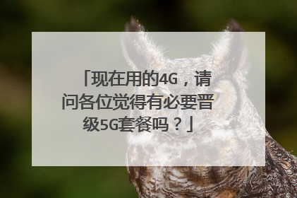 现在用的4G，请问各位觉得有必要晋级5G套餐吗？