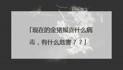 现在的金猪报喜什么病毒，有什么危害？？