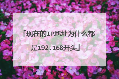 现在的IP地址为什么都是192.168开头