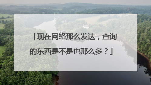 现在网络那么发达,查询的东西是不是也那么多?