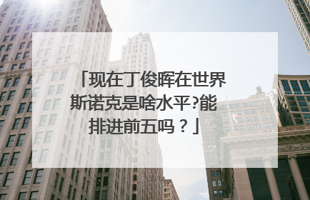 现在丁俊晖在世界斯诺克是啥水平?能排进前五吗？