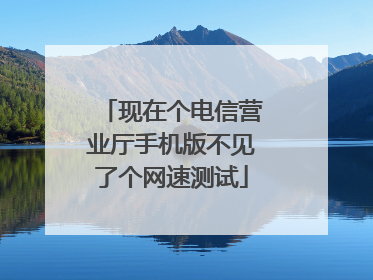 现在个电信营业厅手机版不见了个网速测试