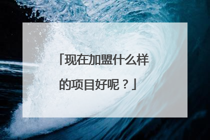 现在加盟什么样的项目好呢？